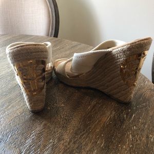 White Espadrille Tory Burch Wedges Sz. 9.5